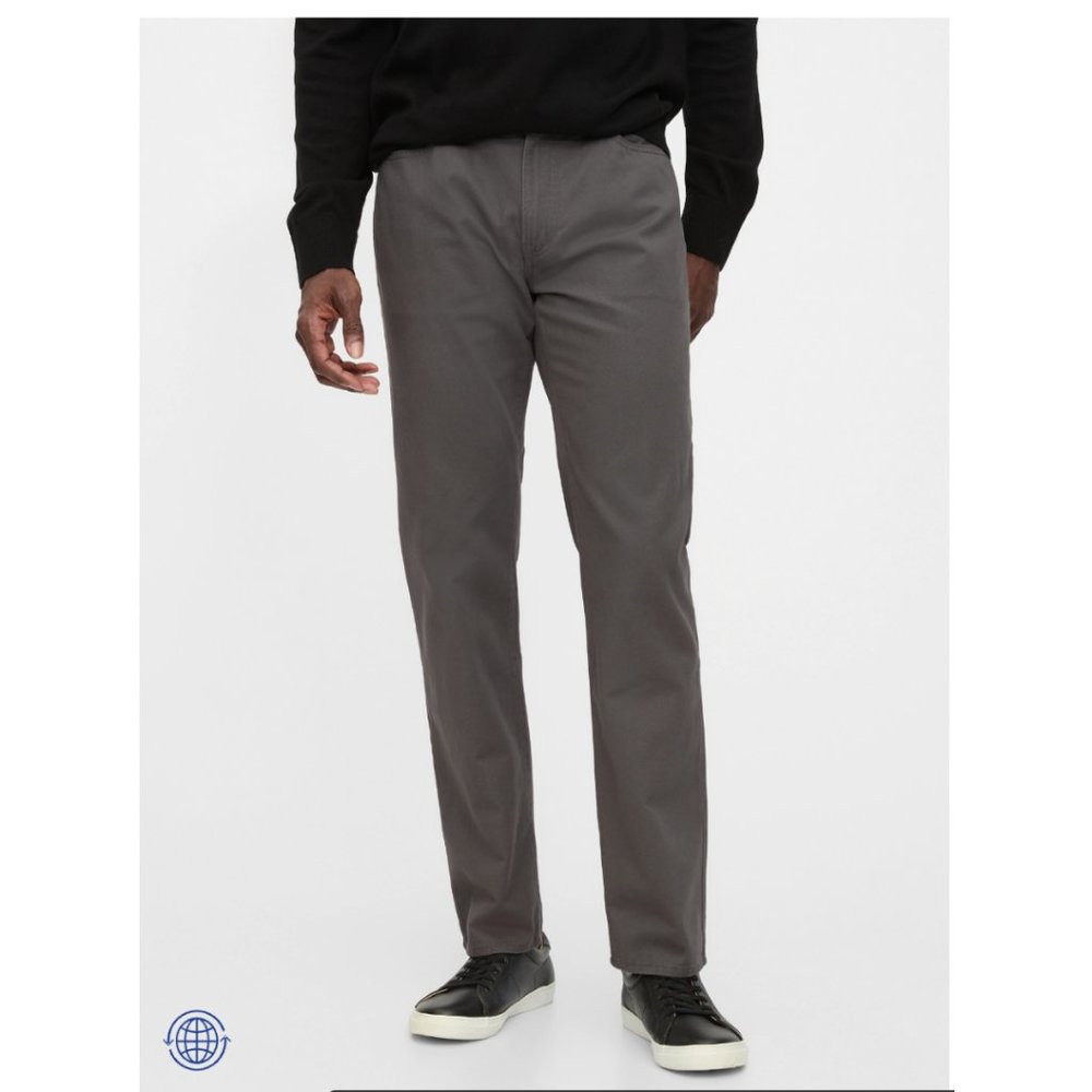 GAP FACTORY Straight Twill Jeans With Washwell | Pavement Gray | NWT | 36x34